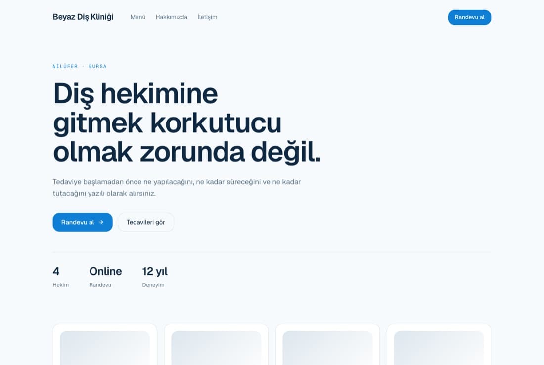 Beyaz Diş Kliniği — Sağlık sitesi ana sayfası
